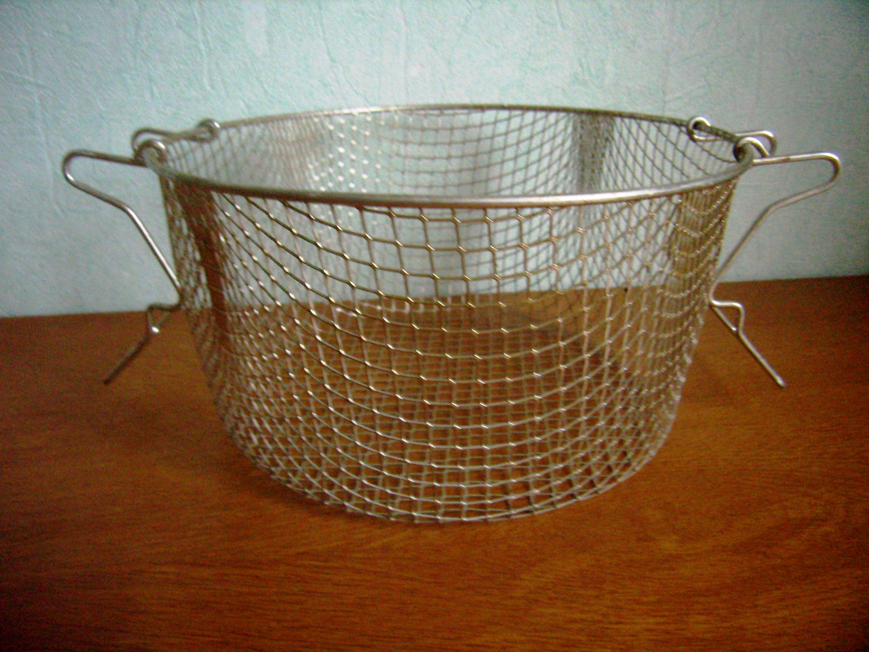 Vintage Français, Panier Fil de Fer, Profond, Oeufs, à Frire, Accessoire Photographie Alimentaire