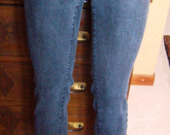 jeans Woman black, slim, legs cigarette, Size FR 36-38/US 27, low waist, Vintage 1990