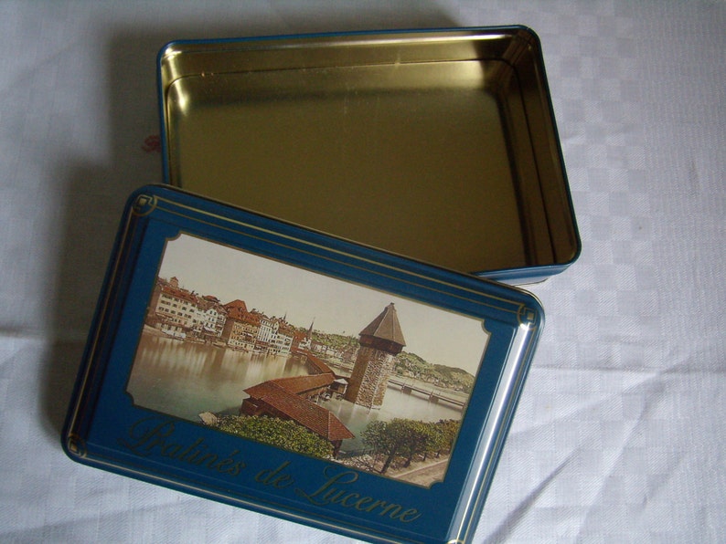 Beautiful tin box from the 80s rectangular tins vintage Etsy