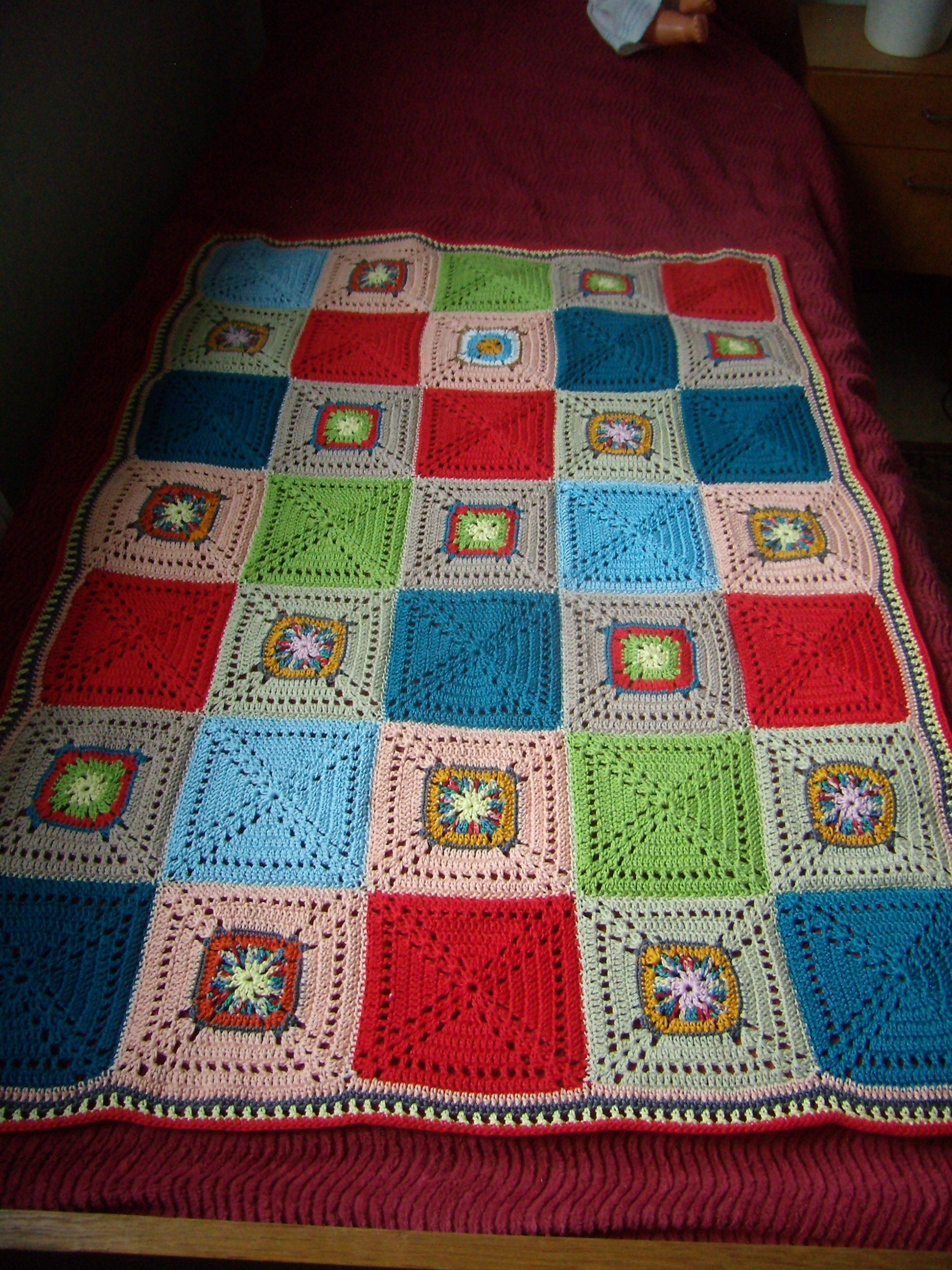 Plaid, Couverture de Bébé Neuve, Carré Au Crochet Afghan, Fait Main Crochet, Cadeau Naissance, Coule