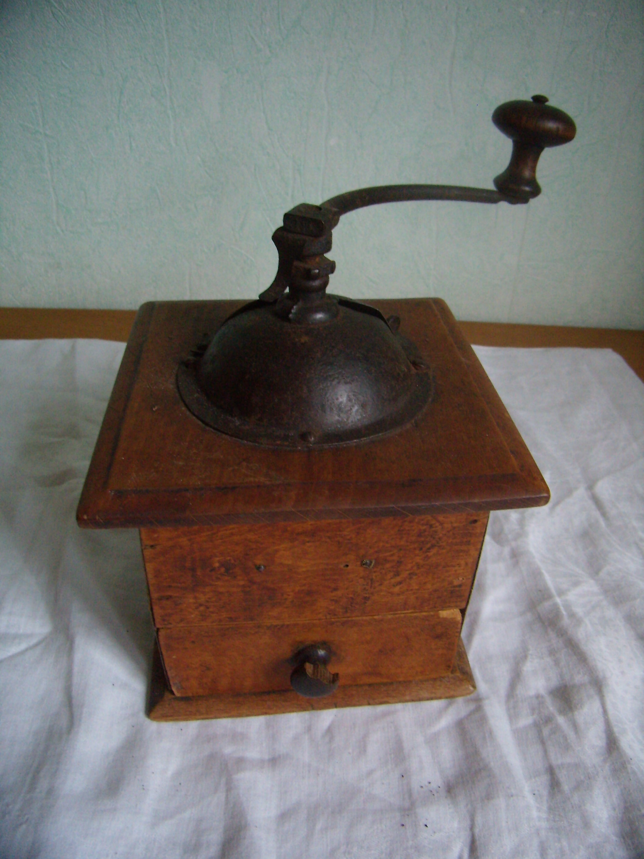 Old grinder Mechanical coffee mill with working mechanism Rustic