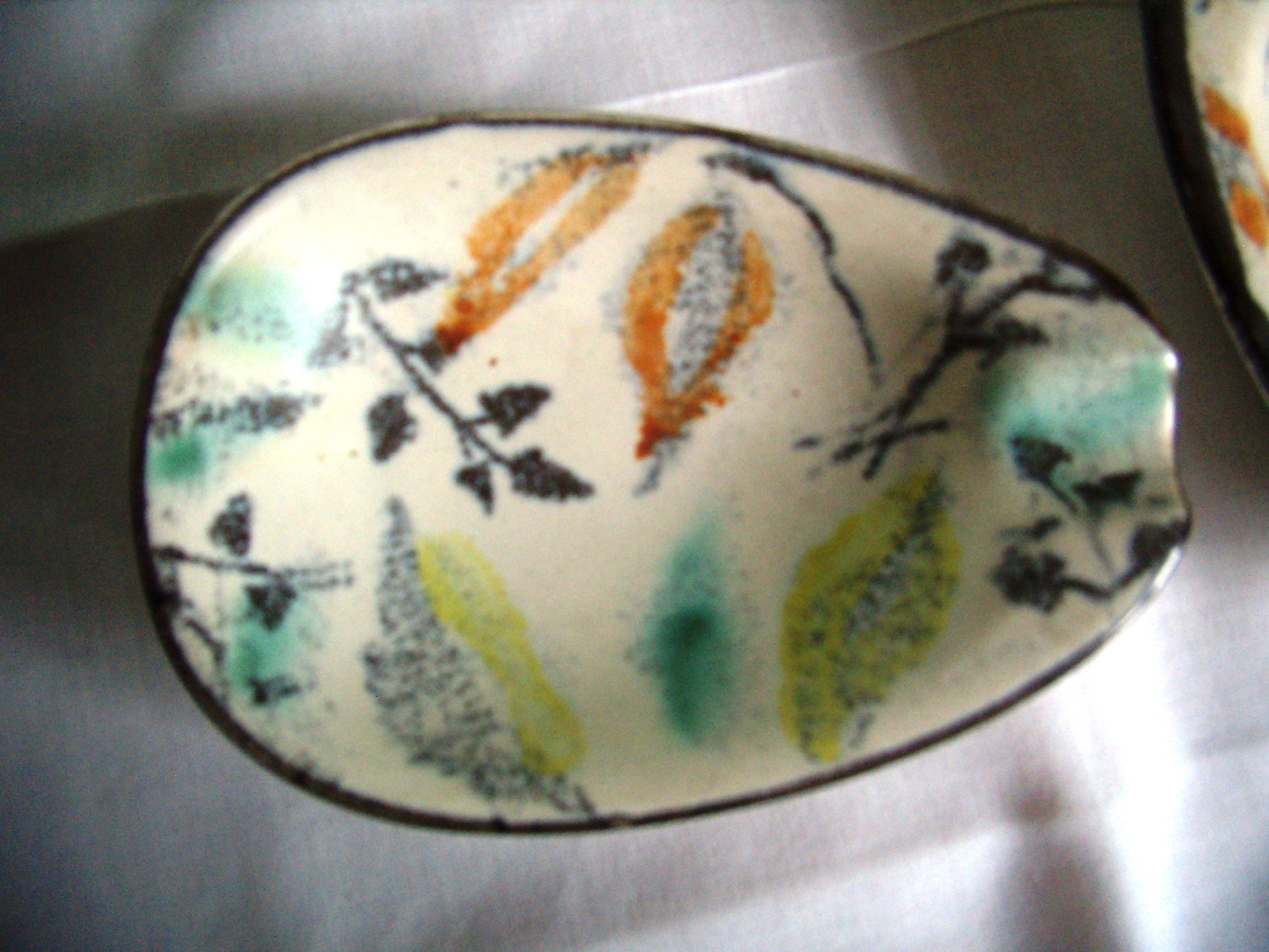 4 Coupelles Apéritif en Céramique, Décor Floral, Petit Plat de Service Céramique, Assiettes Tapas, C