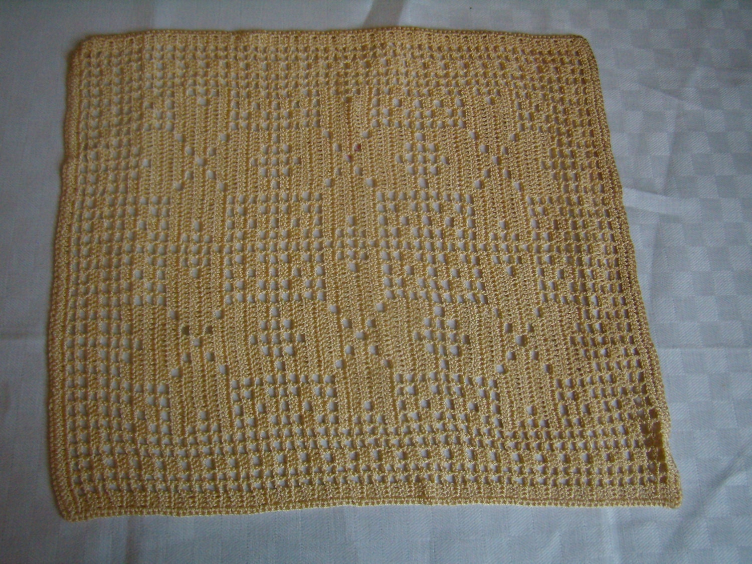 Napperon en Dentelle, Crocheté Main, Vintage Français, Coton, 30 cm