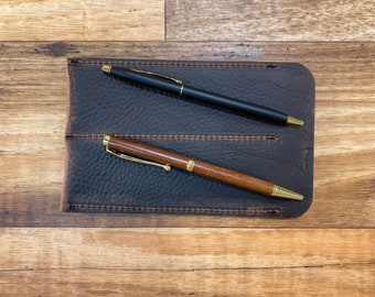 Kodiak Leather Pen Sleeve | Double Pen Holder
