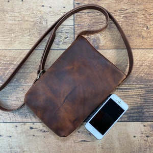 Small Crossbody with Swing Clasp Brown Kodiak Leather image 7