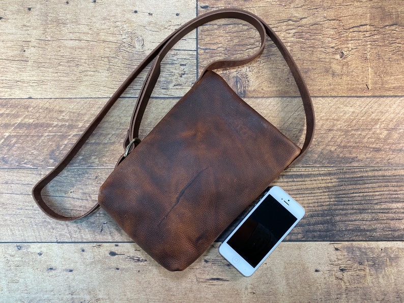 Small Crossbody with Swing Clasp Brown Kodiak Leather image 7