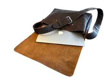 Large Heavy Duty Messenger | Dark Brown Kodiak Leather