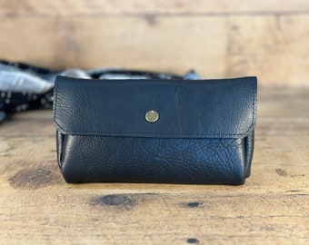 Belt Pouch | Phone Carrier | Black Kodiak Leather