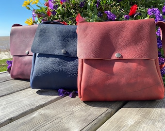 Small Crossbody | Kodiak Leather | Blue, Red or Purple