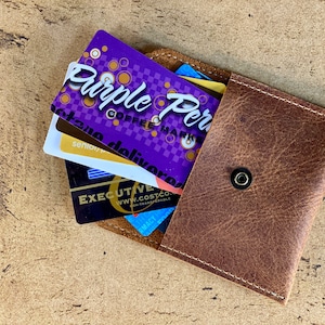 Mini portefeuille | Porte-cartes de crédit | Cuir de buffle d'eau Crazy Horse