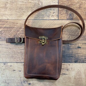Small Crossbody with Swing Clasp Brown Kodiak Leather image 3