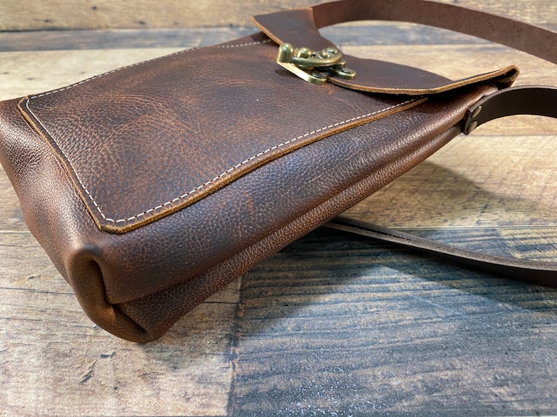 Small Crossbody with Swing Clasp Brown Kodiak Leather image 5