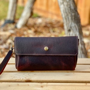 Cartera de mano / Cartera de mano / Cuero Kodiak marrón