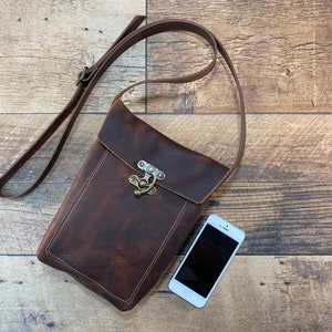 Small Crossbody with Swing Clasp Brown Kodiak Leather image 6