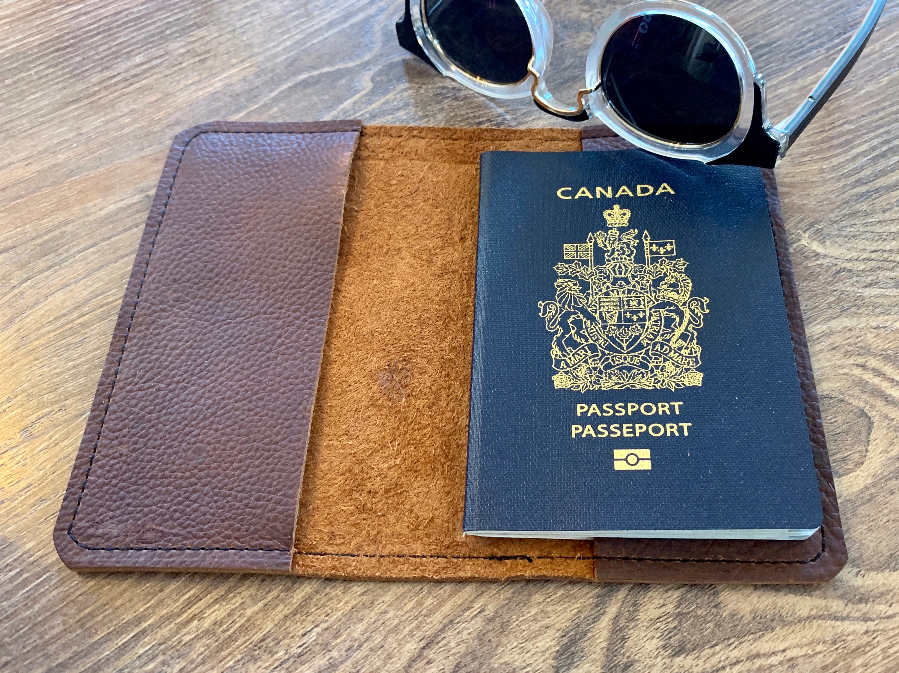 Passport Cover Brown Kodiak Leather Etsy