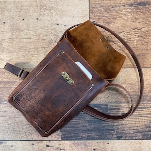 Small Crossbody with Swing Clasp Brown Kodiak Leather image 8