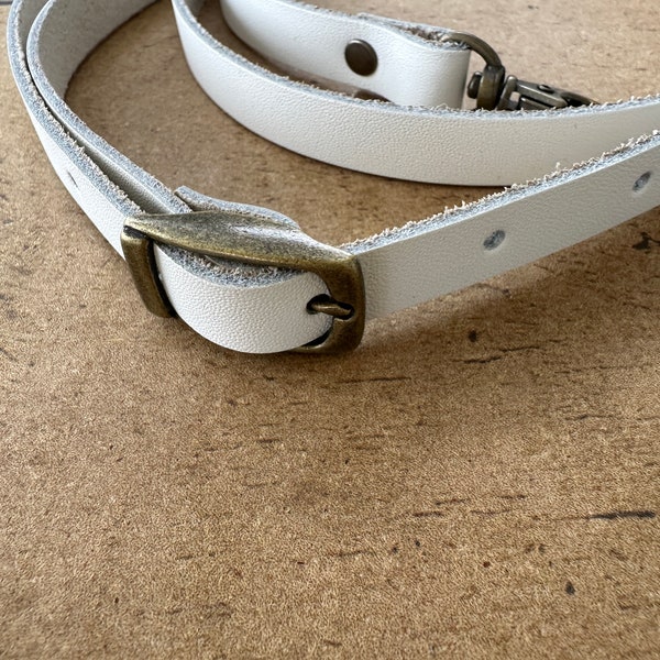 Handmade Leather Replacement Strap For Purse | White Leather