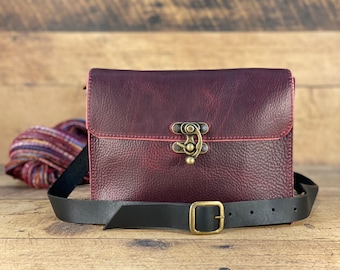 Bandoulière en cuir violet | Cuir Kodiak