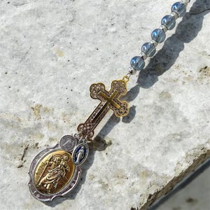 Pendentif Saint-Christophe pour voiture : support pour rétroviseur, saint patron des voyages