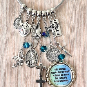 St Michael Car Rearview Mirror Charm Religious Home Decor An Inspirational Charm for men seeking Protection Police Officer Bankers  gifts
