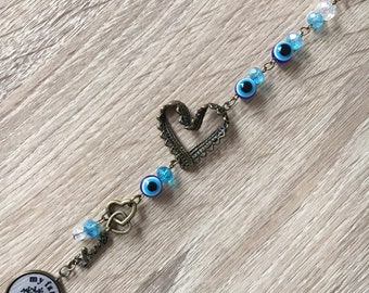 Evil Eye Car Charm, Protection Love Mirror Dangle, Family Car Charm Hanger, Evil Eye Pendant, Greek Evil Eye, Turkish Evil Eye, Car Jewelry