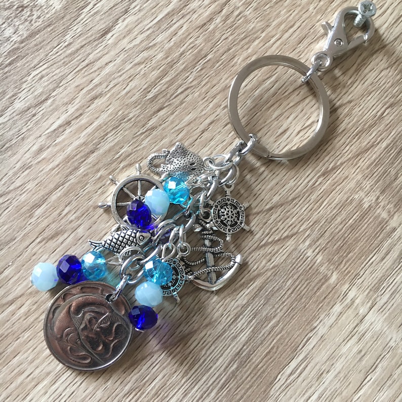 Marlin Coin Keychain Swordfish Coin Pendant Charm Keyring Sea Nautical Keychain Key ring Coin 1967 Jewelry Bag Accessory