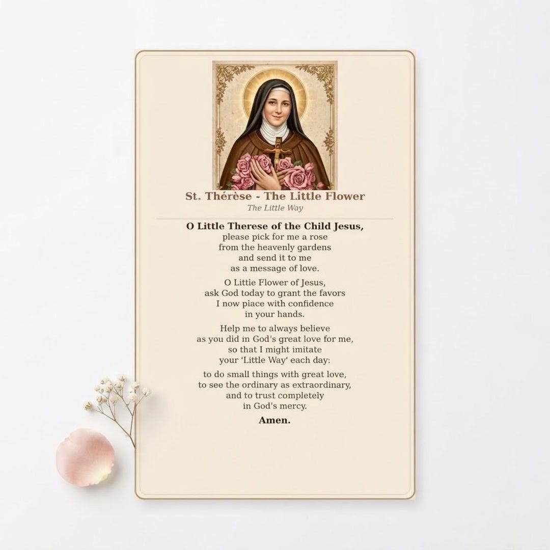 St Therese of Lisieux Prayer Card Printable | Little Way Novena ...