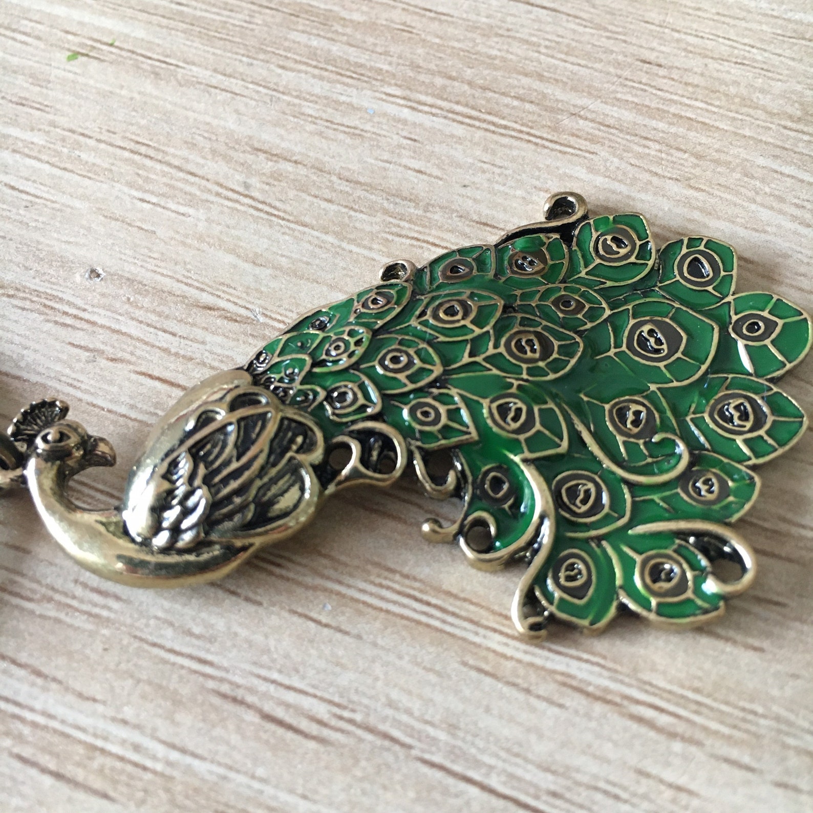 Peacock Keychain Peacock Green Gold Keychain Peacock Etsy Australia