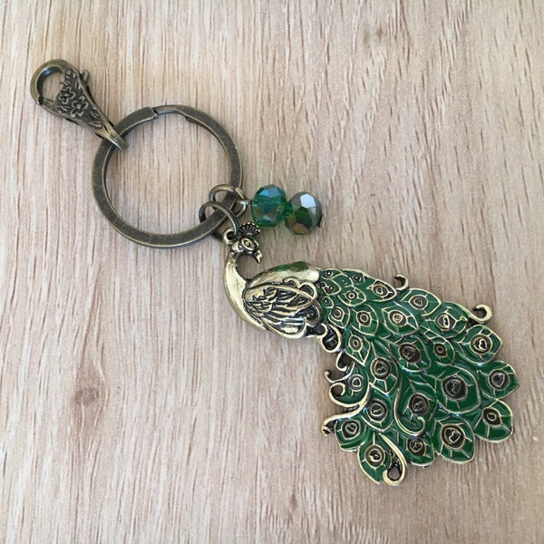 Peacock Keychain Etsy