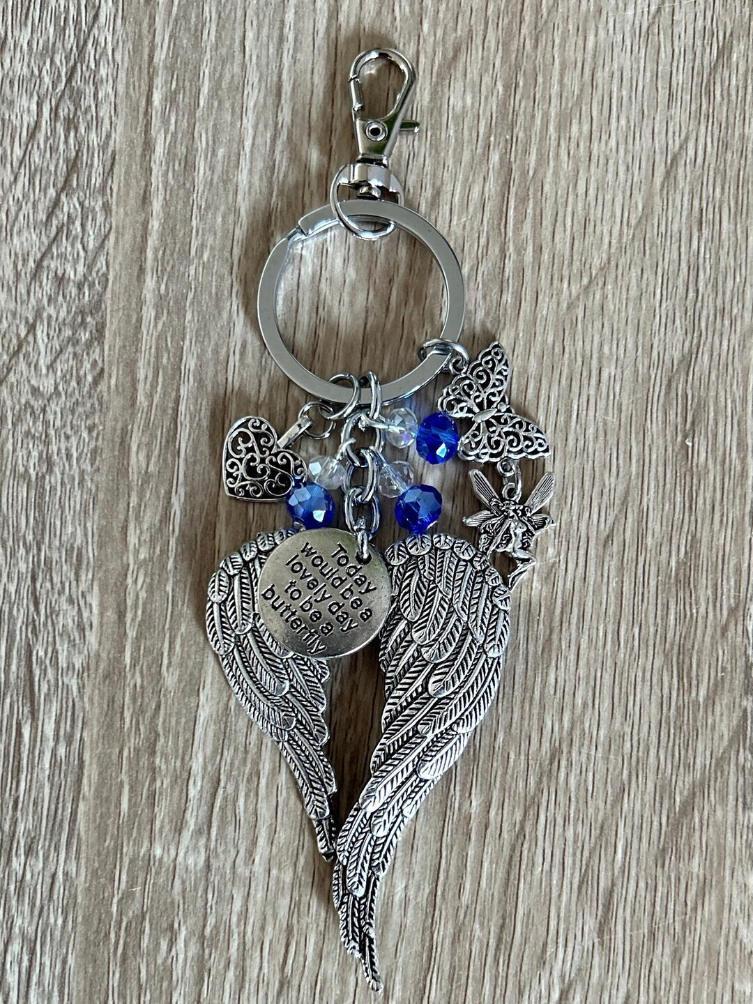 Angel Wing Keychain Butterfly Angel Keyring Guardian Sympathy Loss ...
