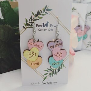 PERSONALIZED Candy Heart Earring order two for complete set