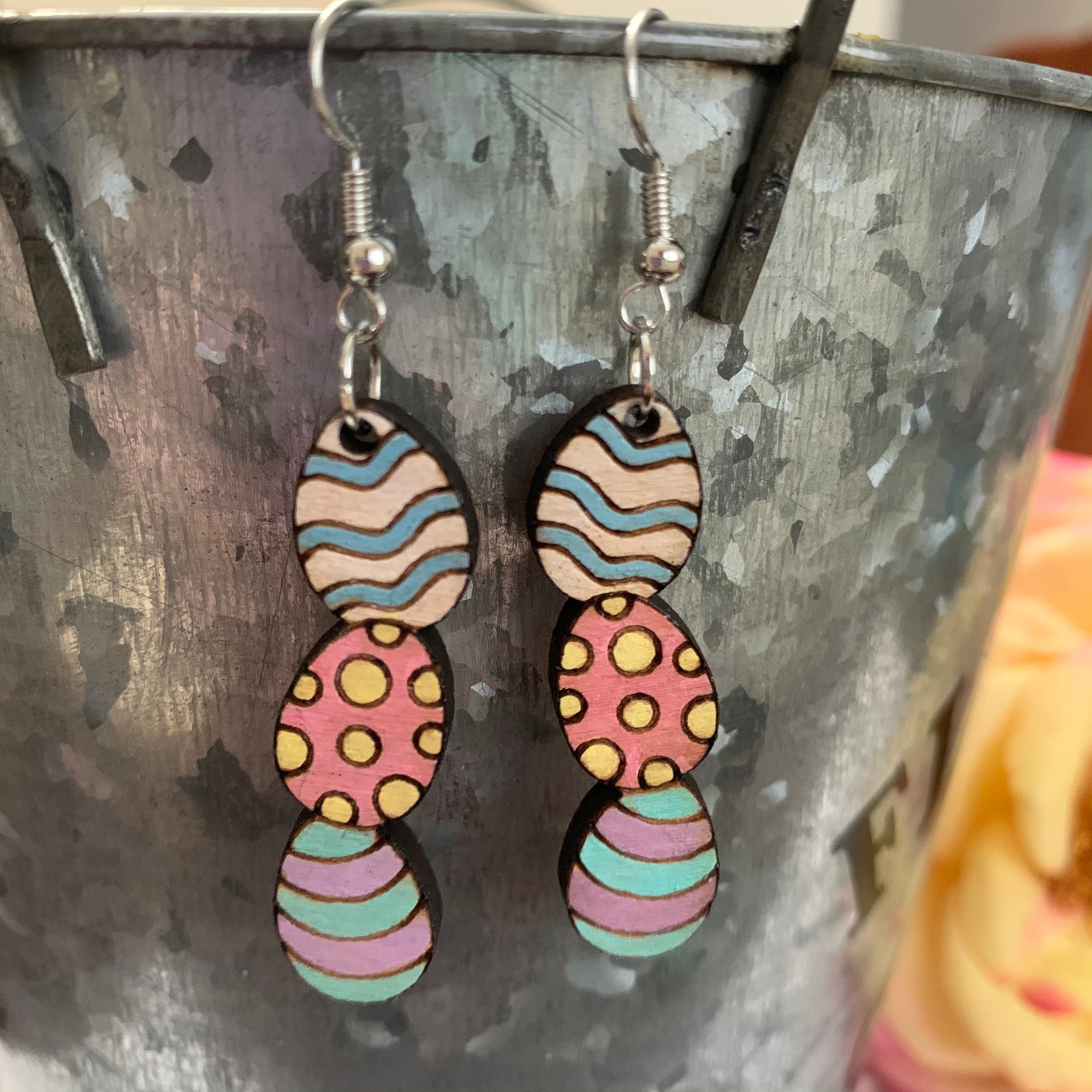Colorful Easter Egg Dangle Earrings Spring Earrings Etsy UK