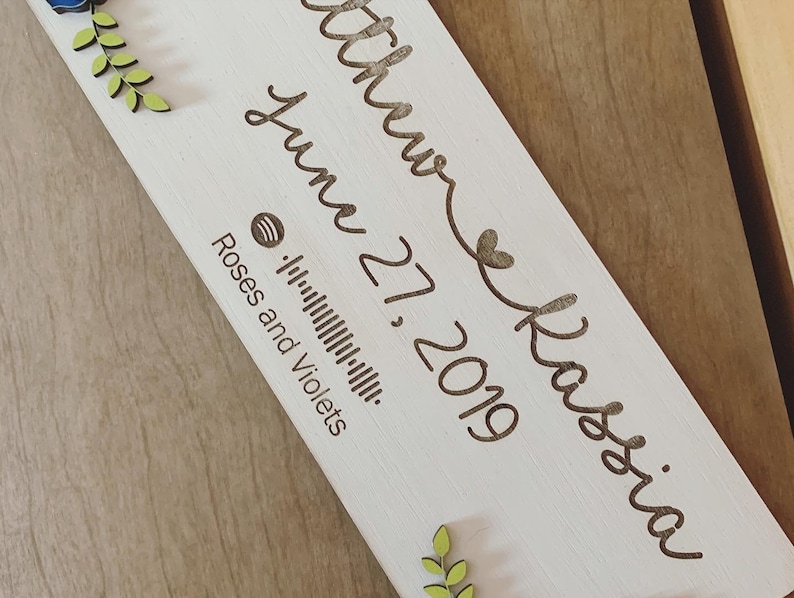 Interactive Decor Custom Name Wedding Date Sign Rustic 5th Anniversary Wedding Anniversary Song Sign Personalized Anniversary Gift