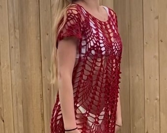 Crocheted Red Tunic