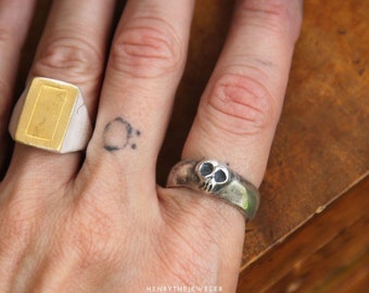 PRIMITIVE skull ring, silver ring, RAW RING, silver skull, handmade ring, raw skull, susan