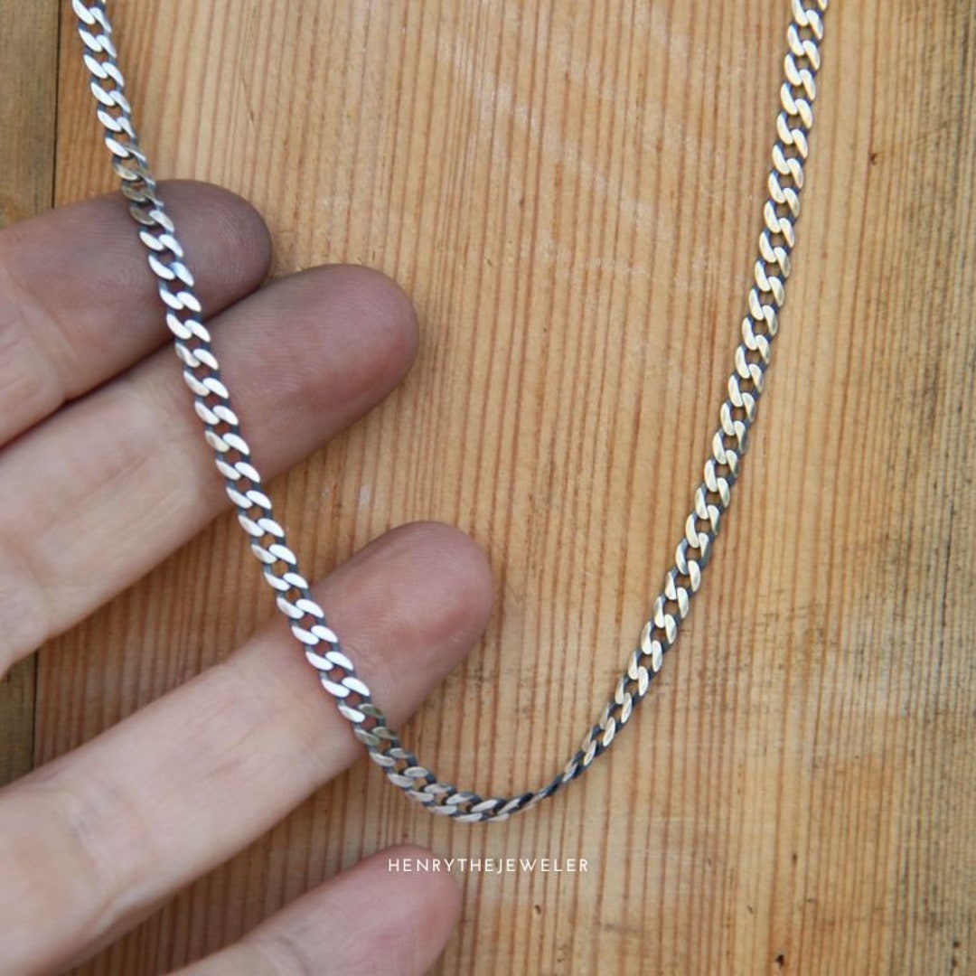 Sterling SILVER Chain - Oxidized Silver Chain - RAW Chain - Long Chain ...