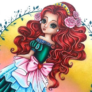 Tampon numérique Lilly Belle, lineart à colorier