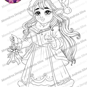 Digitale stempel kerstlied, lineart om in te kleuren