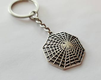 Spider Web Keychain, Gothic Spiderweb Zipper Pull, Halloween Accessory