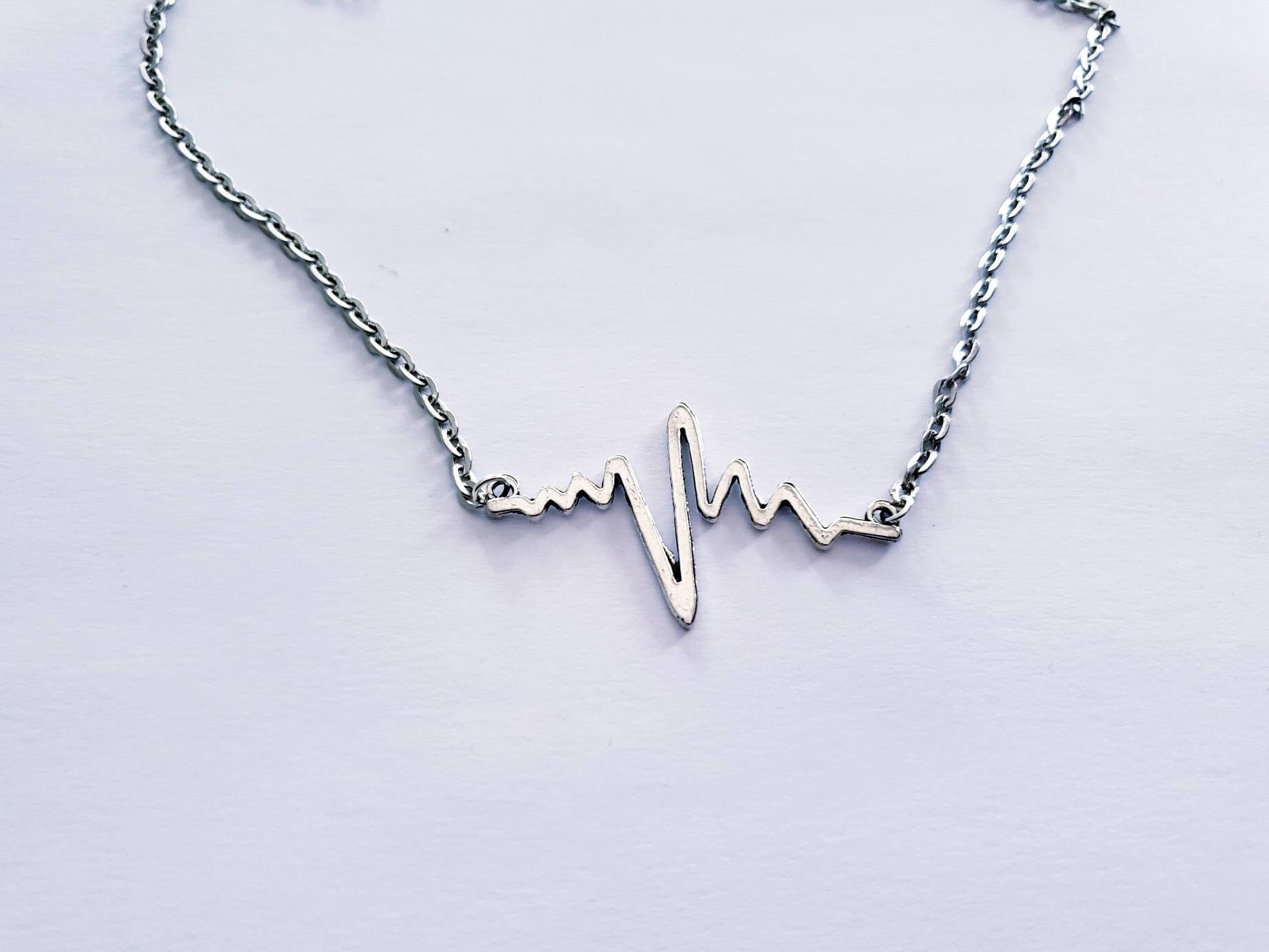 Lifeline Pendant Necklace Heartbeat Pendant Necklace EKG Etsy