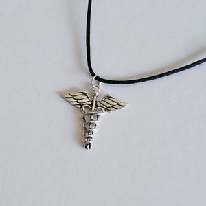 Medical Symbol Pendant Necklace, Caduceus Pendant Necklace, Nurse Necklace, Doctor Necklace, Gift for Nurse, Gift for Medical Graduate