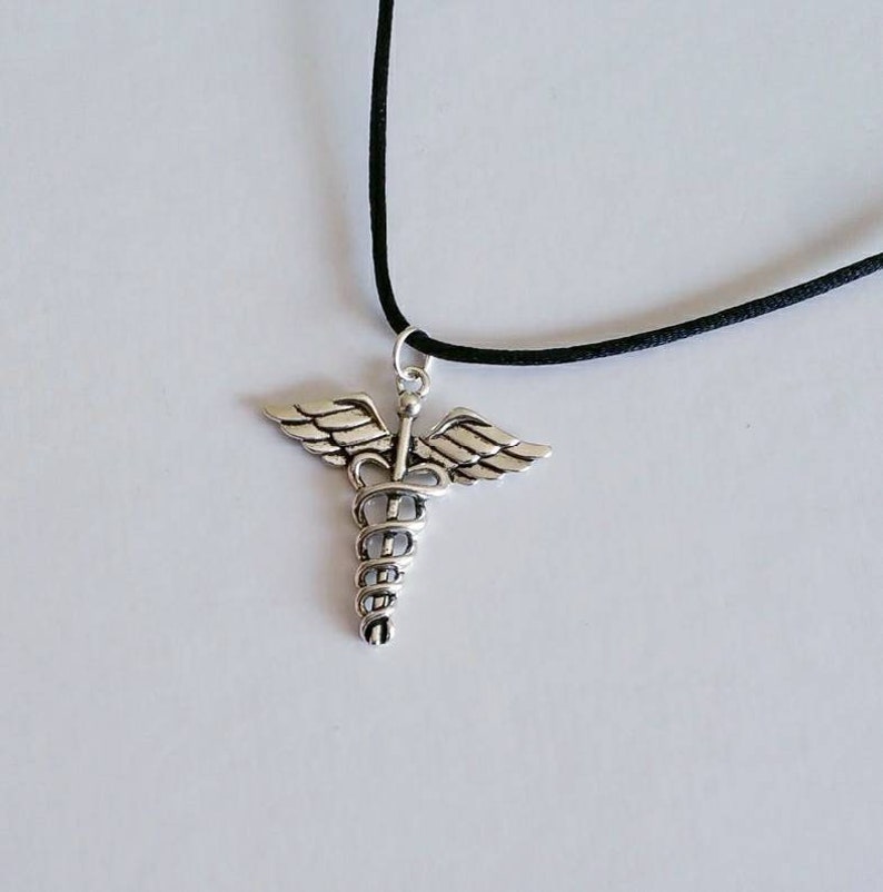 Medical Symbol Pendant Necklace Caduceus Pendant Necklace Etsy
