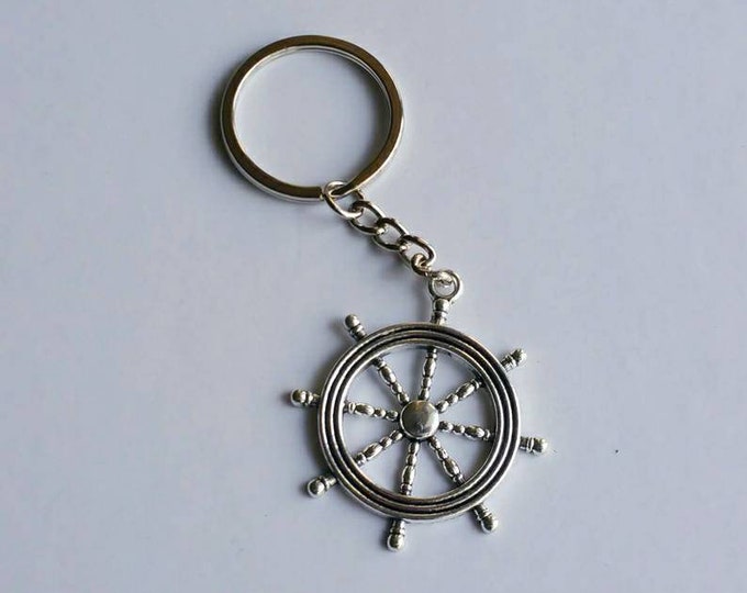 Nautical Rudder Keychain, Sailor Keychain, Nautical Keychain, Sail Boat Rudder Keychain, Gift for Dad, Gift for Boyfriend, Gift for Husband