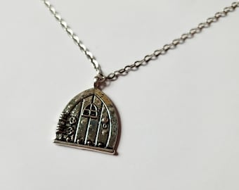 Fairy Door Pendant Necklace, Fairy Wish Necklace, Door Pendant, Fairy Door Trinket Necklace, Fantasy Pendant, Trinket, Fairies,bGift for Her