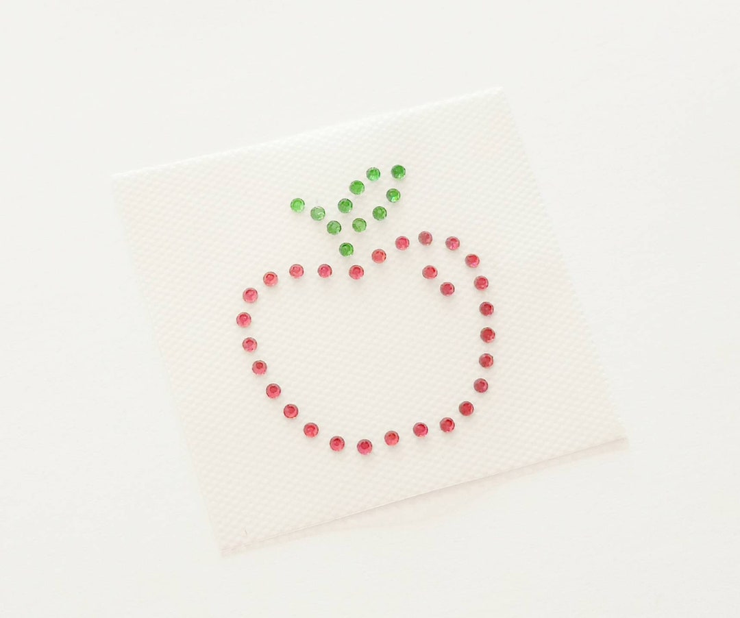 Apple Rhinestone Apple Appliqué, Apple Rhinestone Transfer, Apple Iron on Patch ...