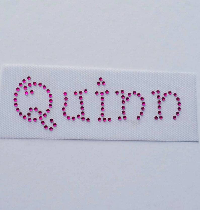 Personalized Name Appliqué Custom Name Patch Rhinestone Etsy