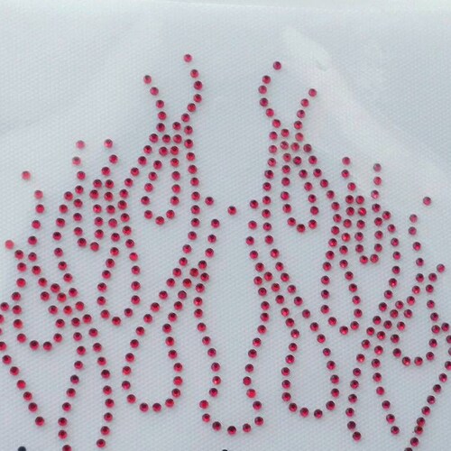 Fire Flames Rhinestone Appliqué Rhinestone Flames Iron On Etsy