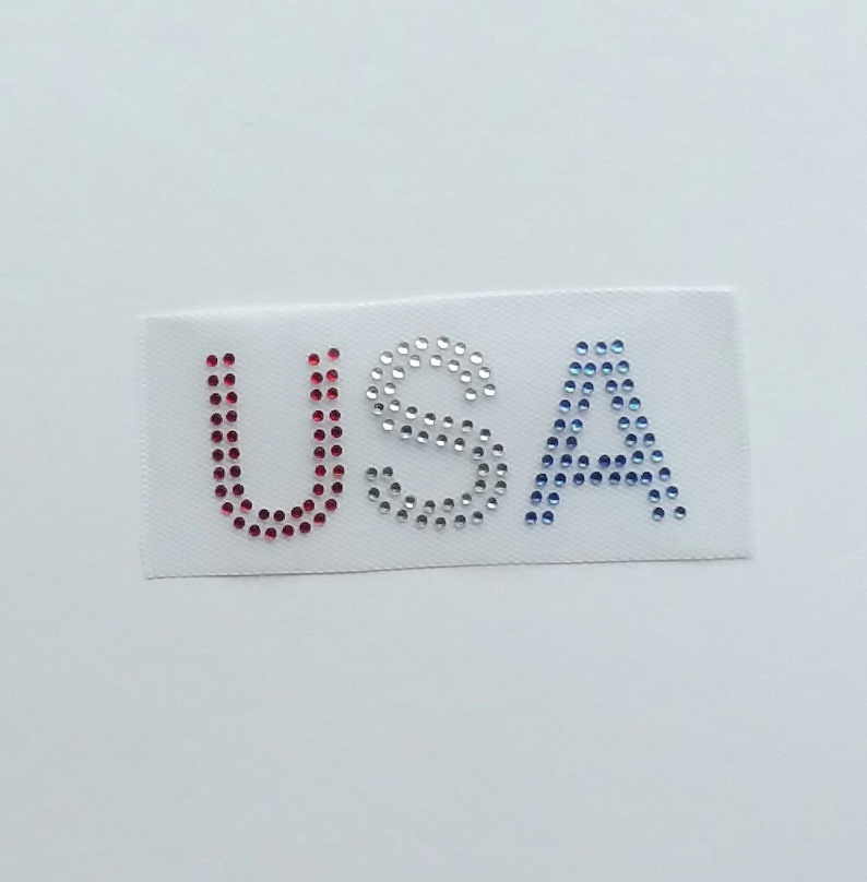 Usa Applique Independence Day Bling Memorial Day Bling Patriotic Usa Appliqu U00e9 Usa Rhinestone Transfer Red