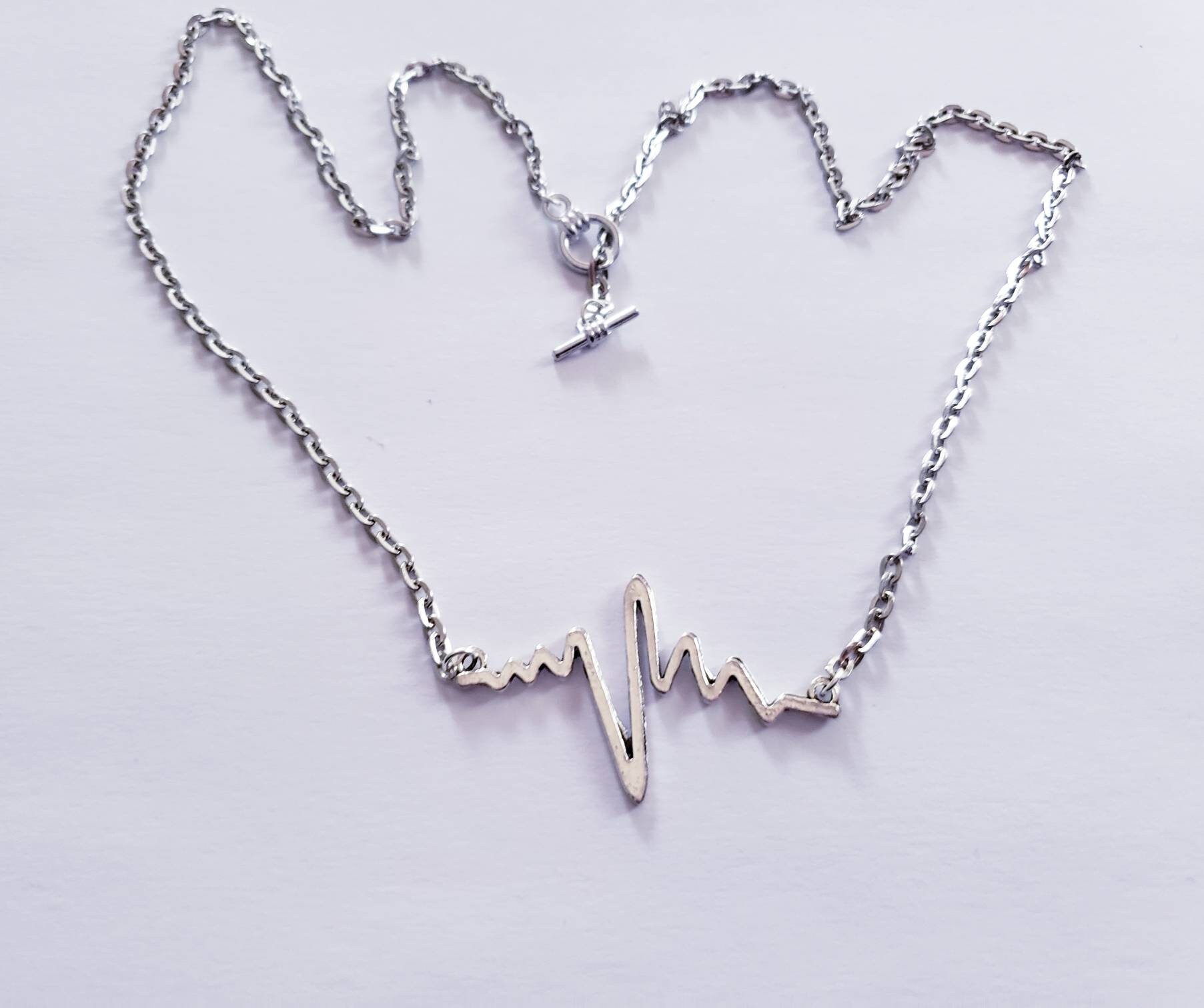 Lifeline Pendant Necklace Heartbeat Pendant Necklace EKG Etsy