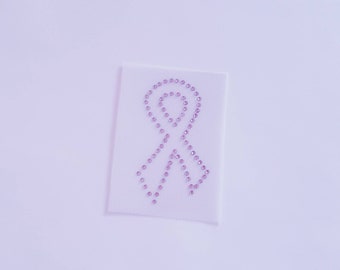 Awareness Ribbon Appliqué, Awareness Iron on Patch, Rhinestone Ribbon Transfer, Cancer Awareness, Color Ribbon
